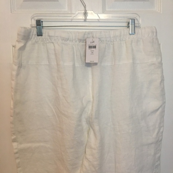 NWT PURE JILL J.JILL SZ XL LINEN CROPPED DRAWSTRING PANTS - Picture 5 of 7